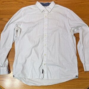 Michael Kors White Patterned Casual Button Down Shirt